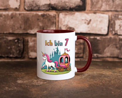 7. Geburtstag | Prinzessin in Kutsche Einhorn lustiger Spruch Geschenk