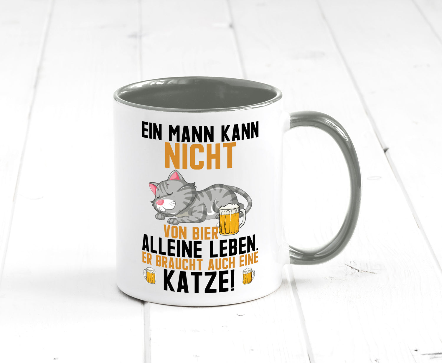 Von Bier leben | Mann braucht eine Katze Katzenliebhaber Geschenk Tierliebhaber