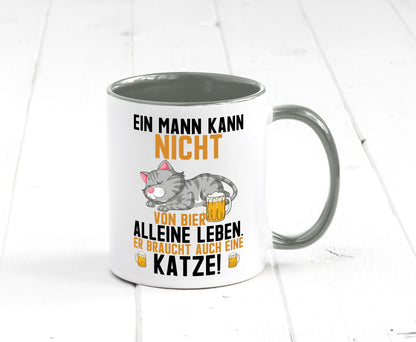 Von Bier leben | Mann braucht eine Katze Katzenliebhaber Geschenk Tierliebhaber