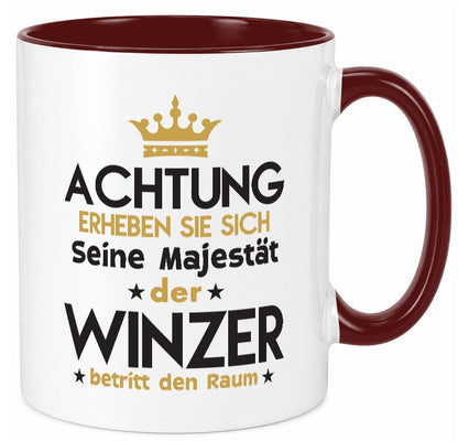 Seine Majestät Winzer | Weinbauer Wein lustiger Spruch Geschenk Humor Tasse