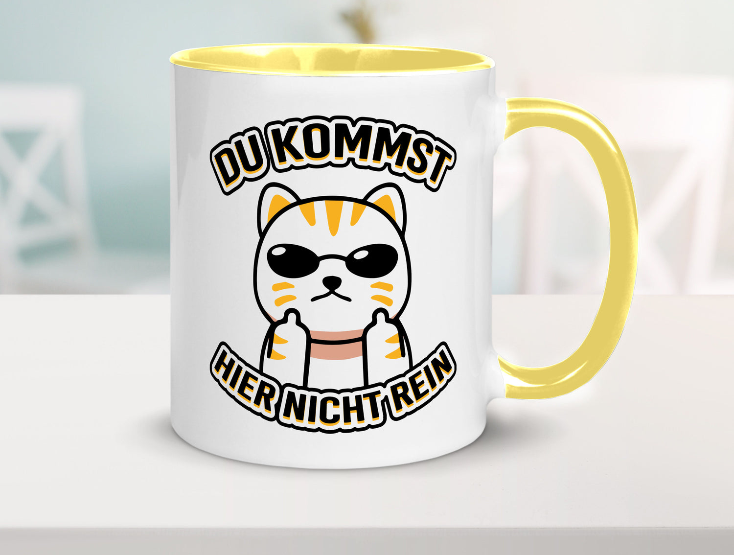 Du kommst hier nicht rein | Böse Katze Humor Tierliebhaber Geschenkidee Tasse