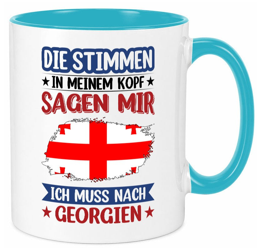 Georgien | Urlaub Stimmen in meinem Kopf Traumland Geschenkidee Humor Tasse