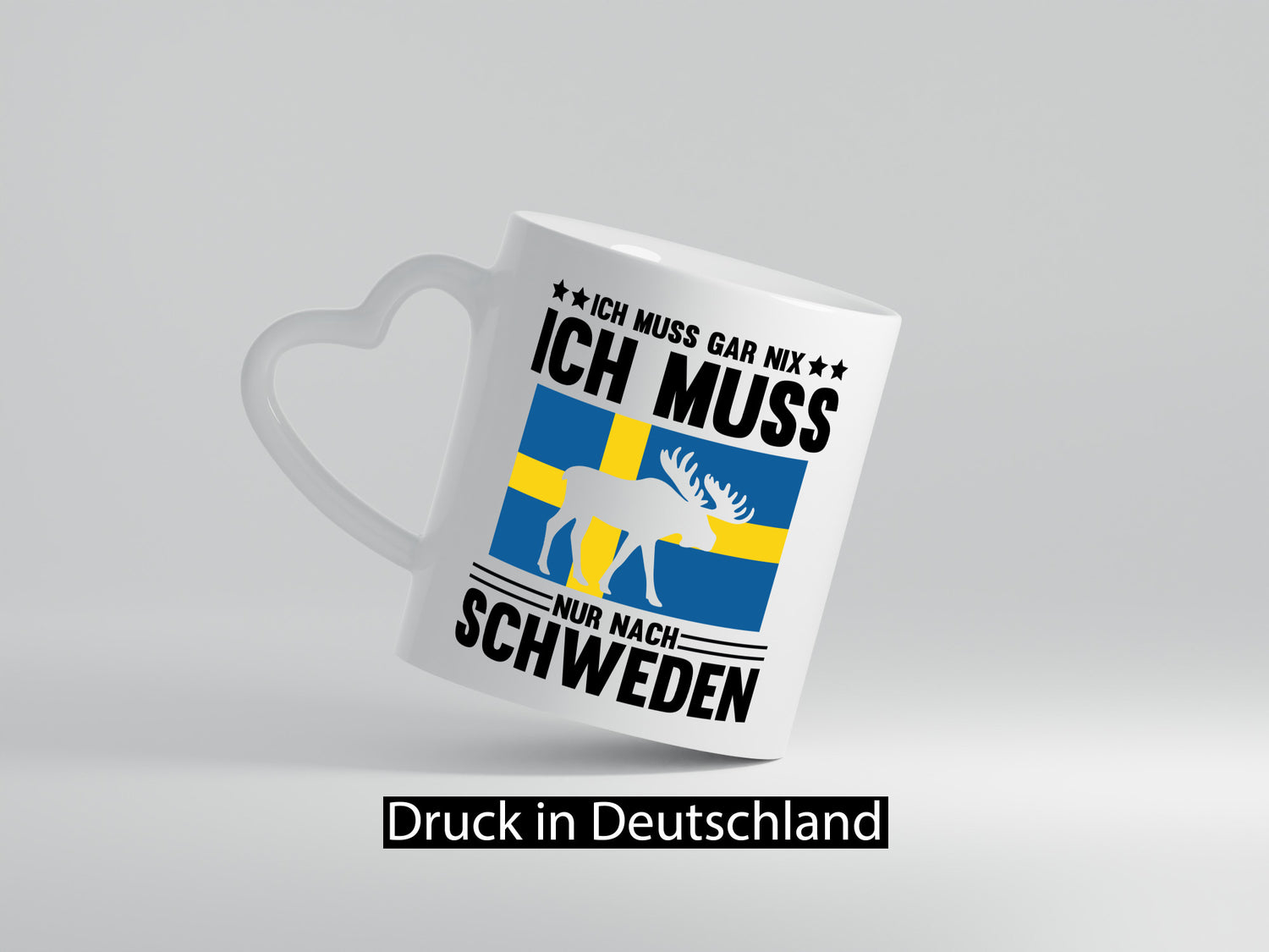 Ich muss gar nix nur nach Schweden Humor Geschenkidee Tasse