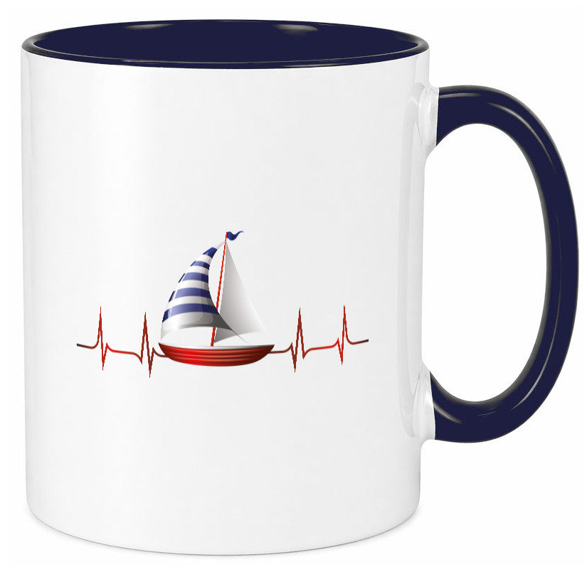 Segelboot Herzschlag | Segler segeln Boot Kapitän Geschenk Humor Geschenkidee