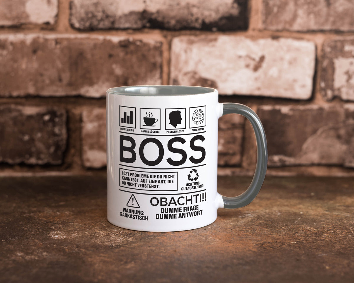Achtung Probleme Boss | Führungskraft Vorgesetzter lustig Humor Geschenkidee Tasse