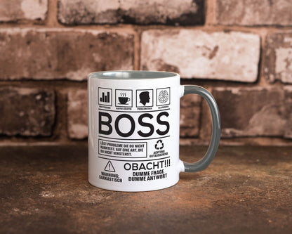 Achtung Probleme Boss | Führungskraft Vorgesetzter lustig Humor Geschenkidee Tasse