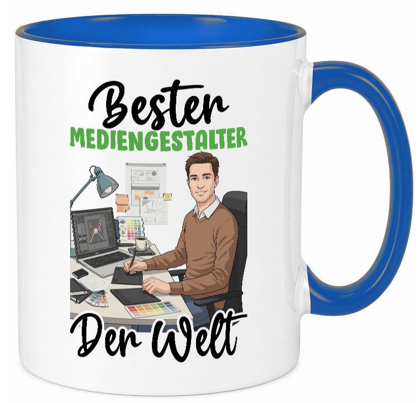 Bester Mediengestalter | Medien v2 Geschenk Humor Geschenkidee lustiger Spruch Tasse