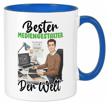 Bester Mediengestalter | Medien v2 Geschenk Humor Geschenkidee lustiger Spruch Tasse