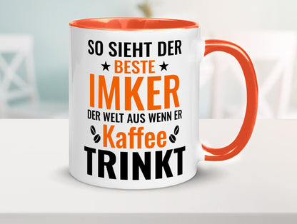 Kaffee trinkt: Imker | Imkerei lustiger Spruch Geschenk Humor Geschenkidee Tasse