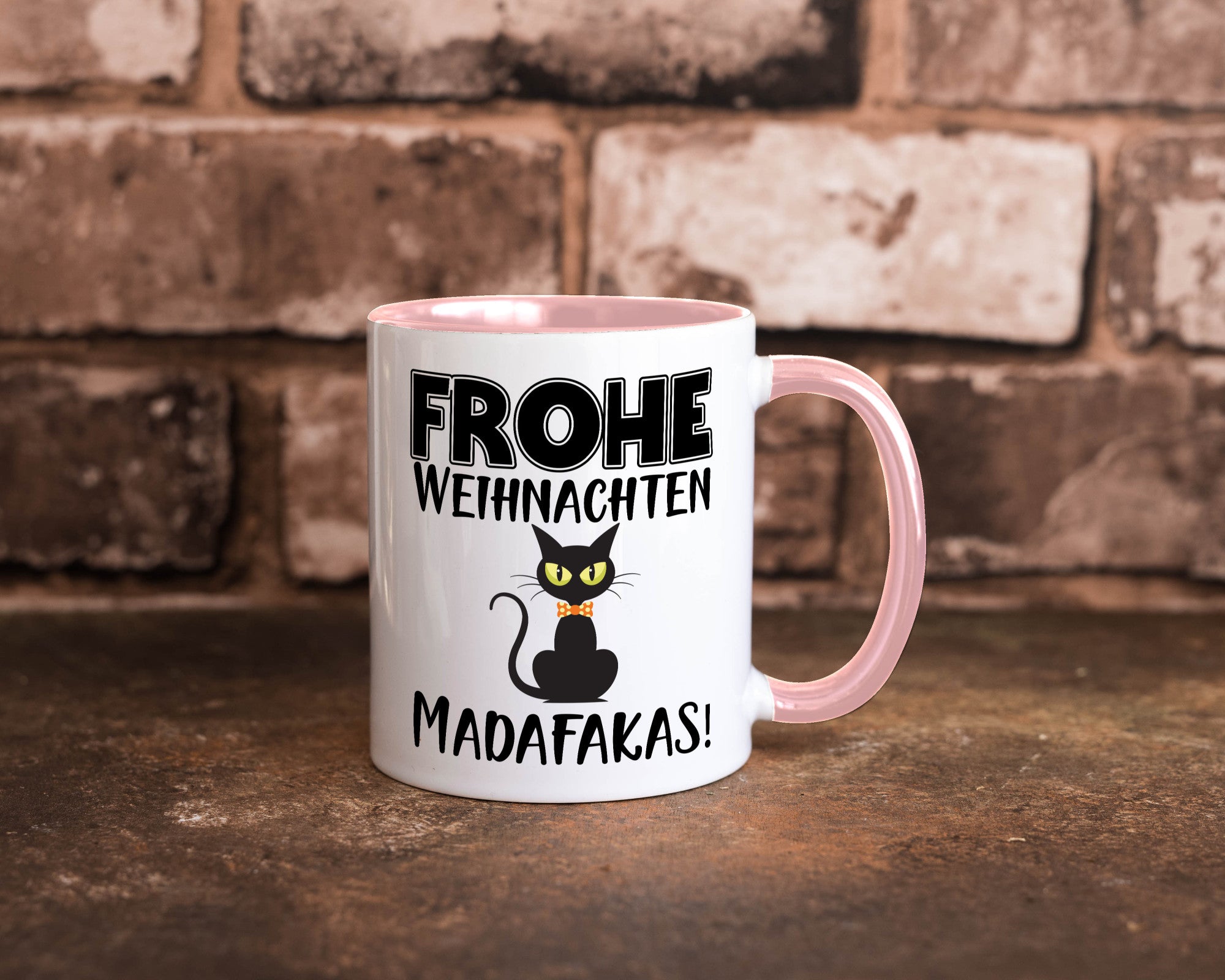 Frohe Weihnachten Madafakas! | Katze Tasse Vintage lustiger Spruch Geschenk