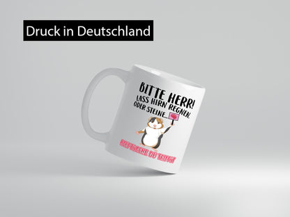 Lass Hirn regnen | Meerschweinchen Tasse Sarkasmus lustiger Spruch Geschenk