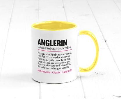 Anglerin | Spruch Angeln Fischerin Beruf Humor Arbeit Kollegen Büro