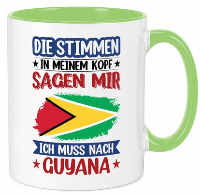 Guyana | Urlaub Stimmen in meinem Kopf Traumland lustig Humor Geschenkidee Tasse
