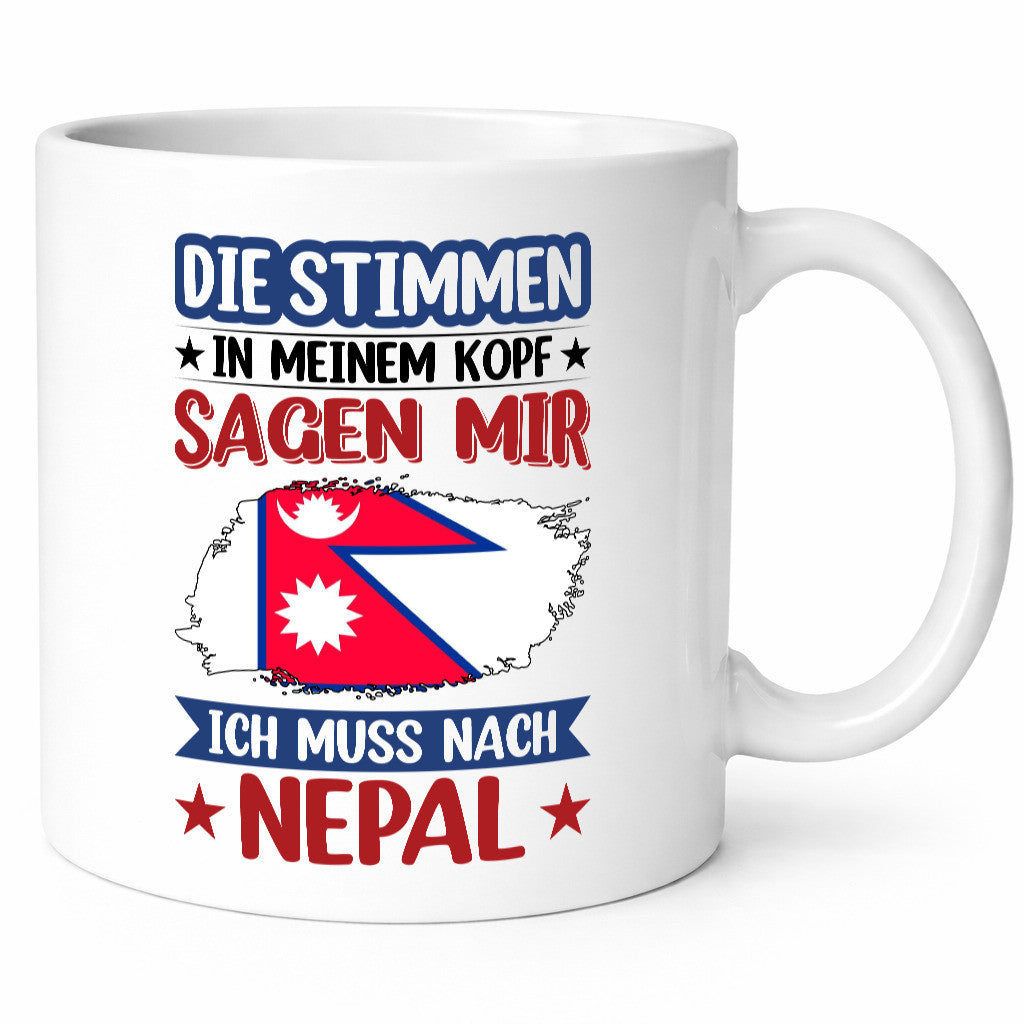 Nepal | Urlaub Stimmen in meinem Kopf Traumland Humor Geschenkidee Tasse