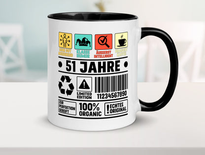 51. Geburtstag | 51 Jahre Humor Limited Edition Geschenkidee Tasse