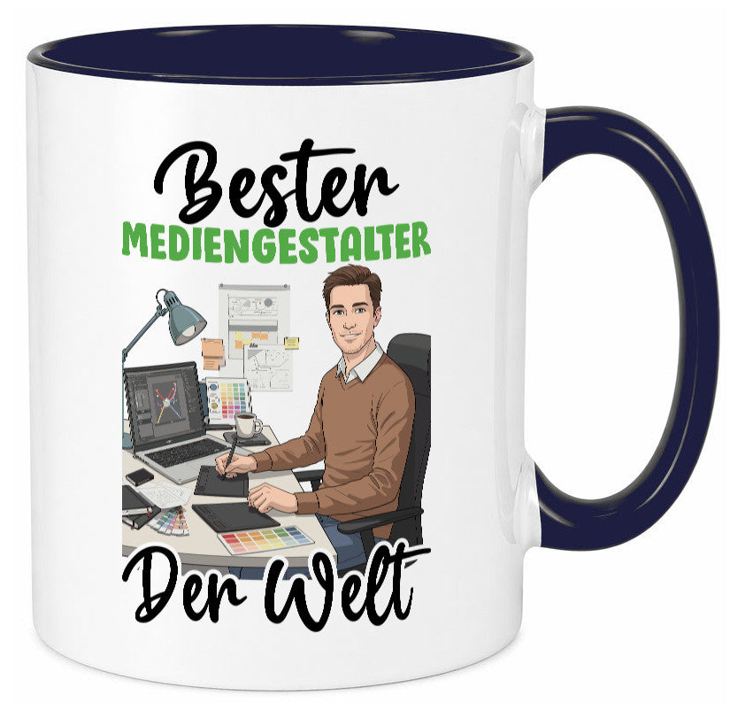 Bester Mediengestalter | Medien v2 Geschenk Humor Geschenkidee lustiger Spruch Tasse