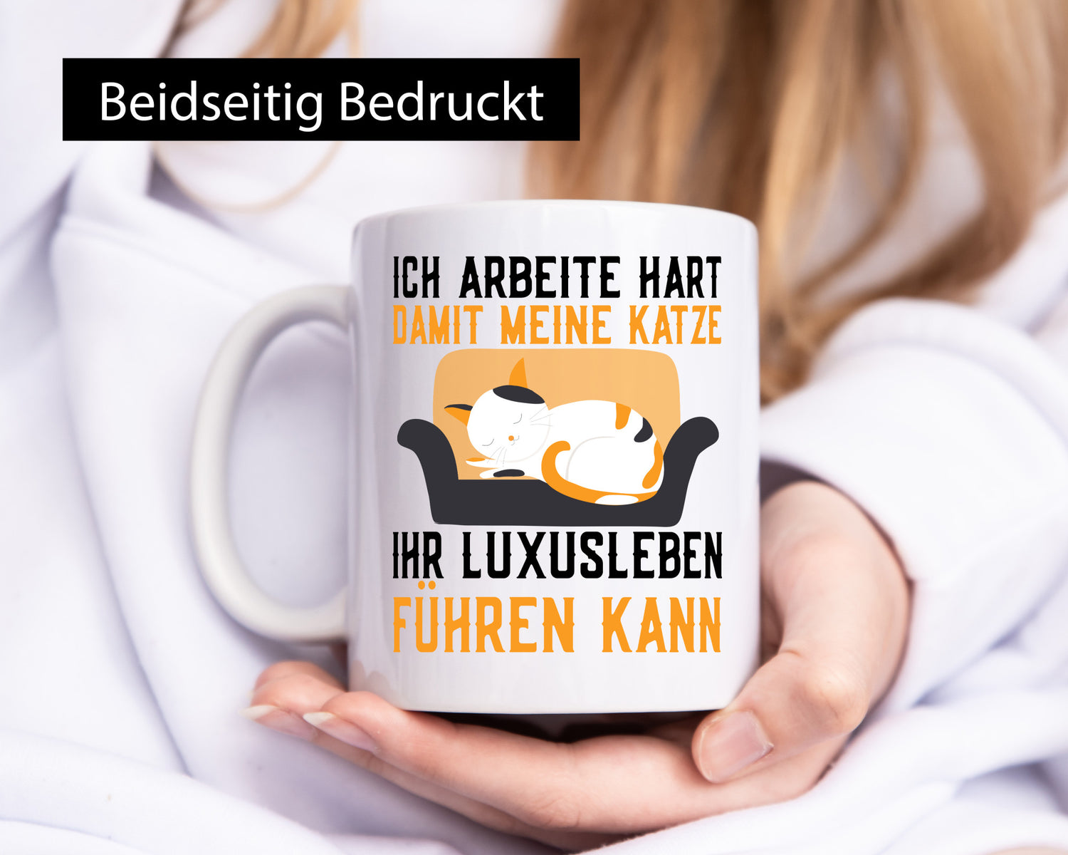 Ich arbeite hart | Luxusleben Humor Katzenliebhaber Geschenkidee Arbeit
