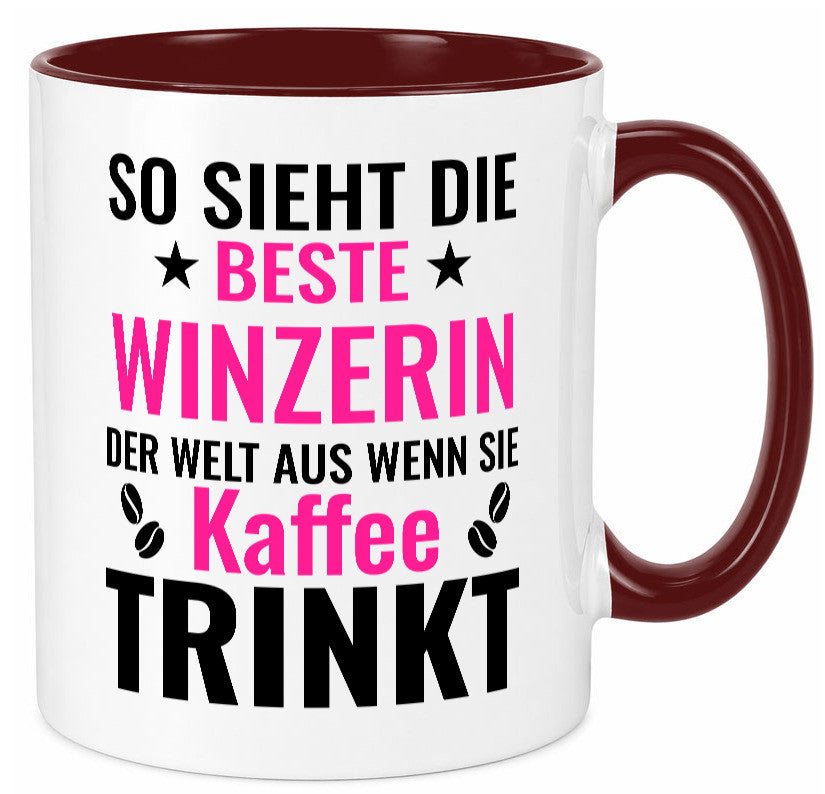 Kaffee trinkt: Winzerin | Weinbauer Wein lustig Humor Geschenkidee Geschenk Tasse