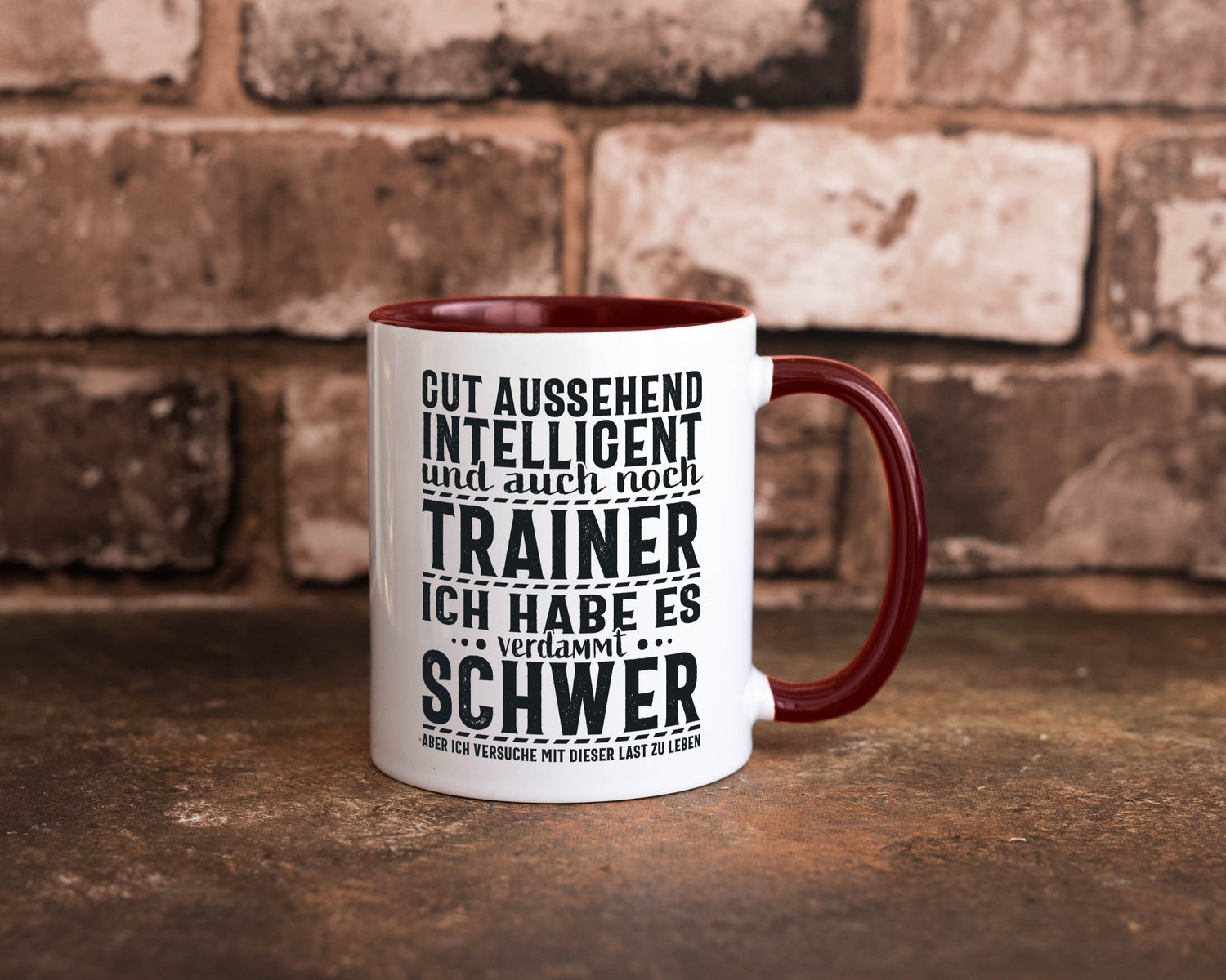Gut aussehender Trainer |gestrichelte Linie | Punkte lustiger Spruch Geschenk