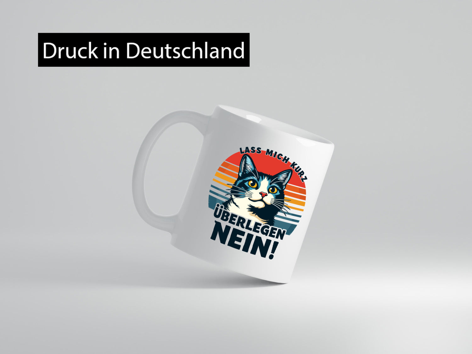 Lass mich kurz überlegen - Nein | Böse Katze Retro lustiger Spruch Geschenk