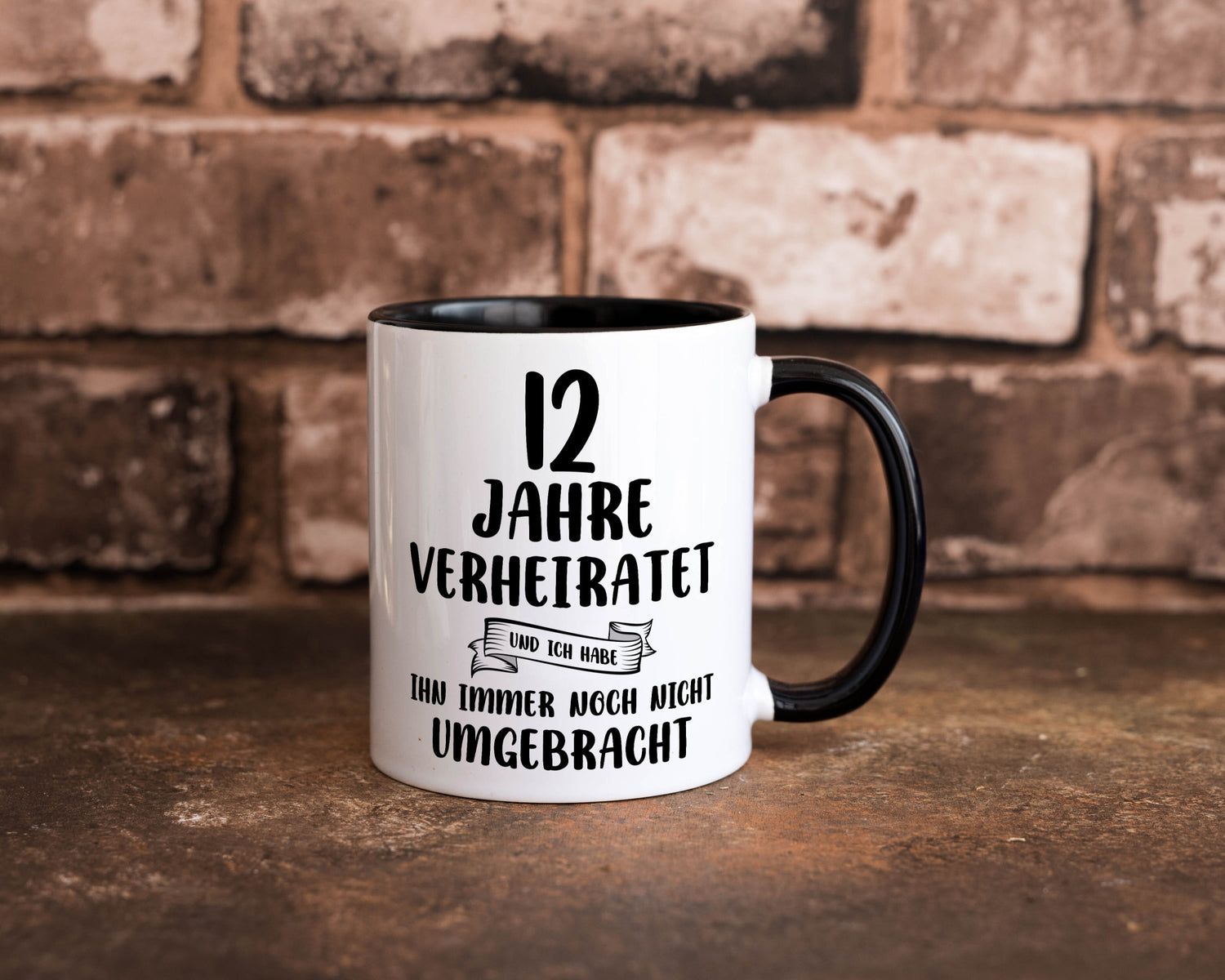 12 Jahre Verheiratet, immer noch am Leben! Geschenkidee Humor Tasse