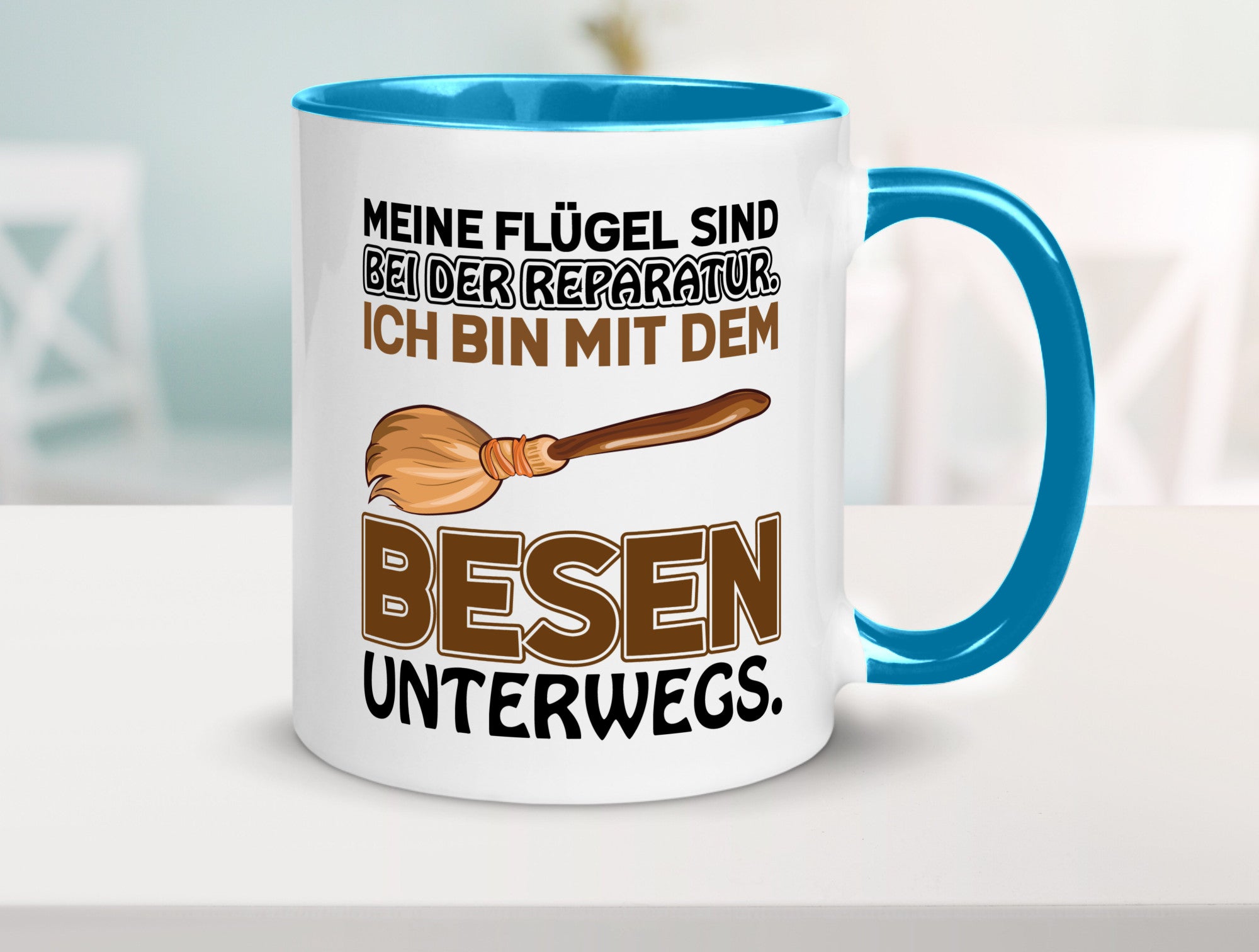 Flügel Reperatur lustig Humor Geschenkidee Geschenk Tasse