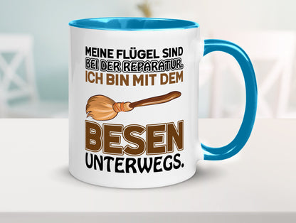 Flügel Reperatur lustig Humor Geschenkidee Geschenk Tasse