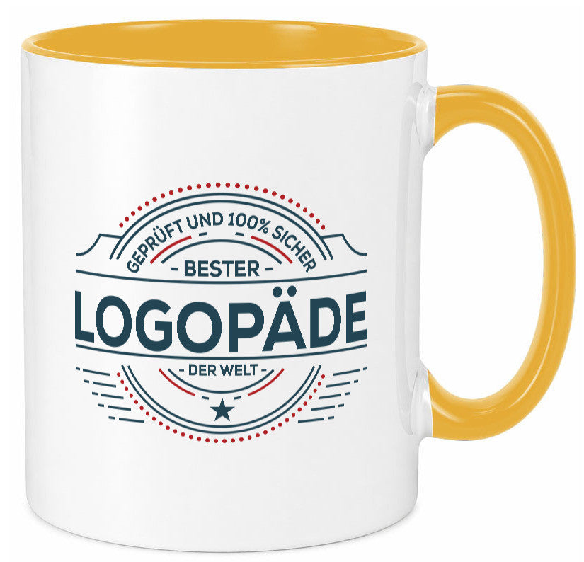 Geprüft und sicher: Logopäde | Sprachtherapie Geschenkidee Humor Tasse