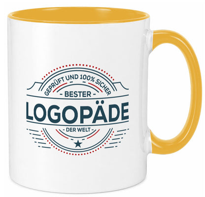 Geprüft und sicher: Logopäde | Sprachtherapie Geschenkidee Humor Tasse