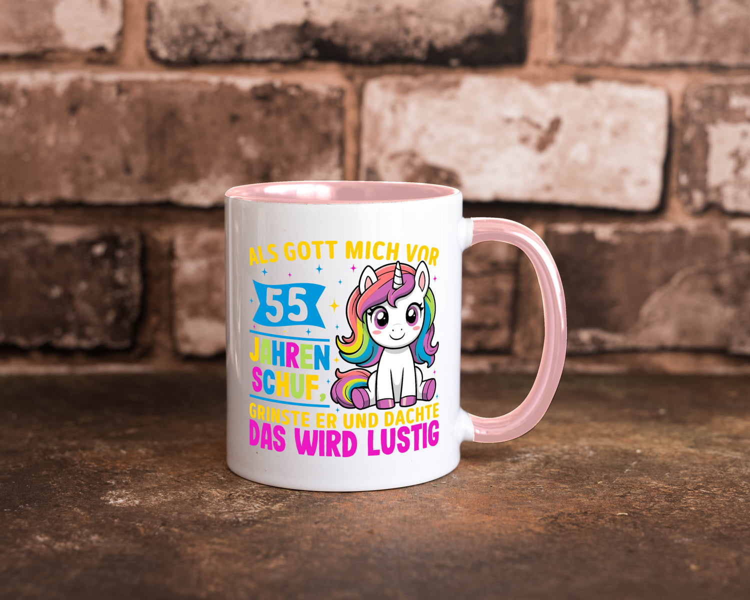 55. Geburtstag | Als Gott mich schuf 40 Jahre v2 lustiger Spruch Geschenk