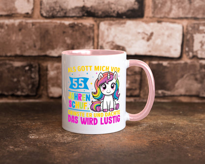55. Geburtstag | Als Gott mich schuf 40 Jahre v2 lustiger Spruch Geschenk