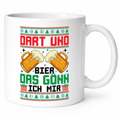Dart und bier das gönn ich mir | ugly Christmas Geschenkidee Humor Tasse