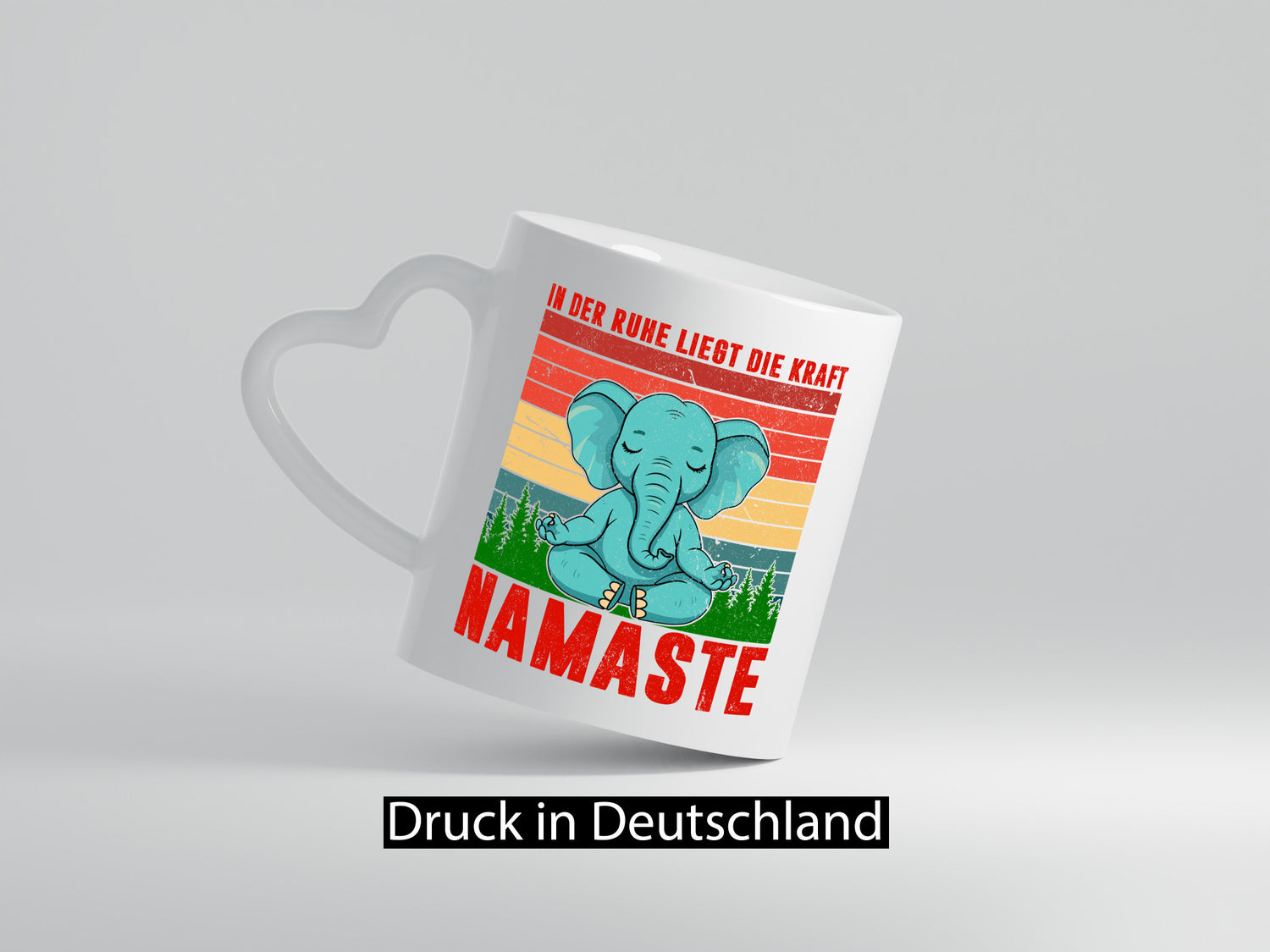 In peace there is strength | Namaste Meditation Elephant Gift Humor