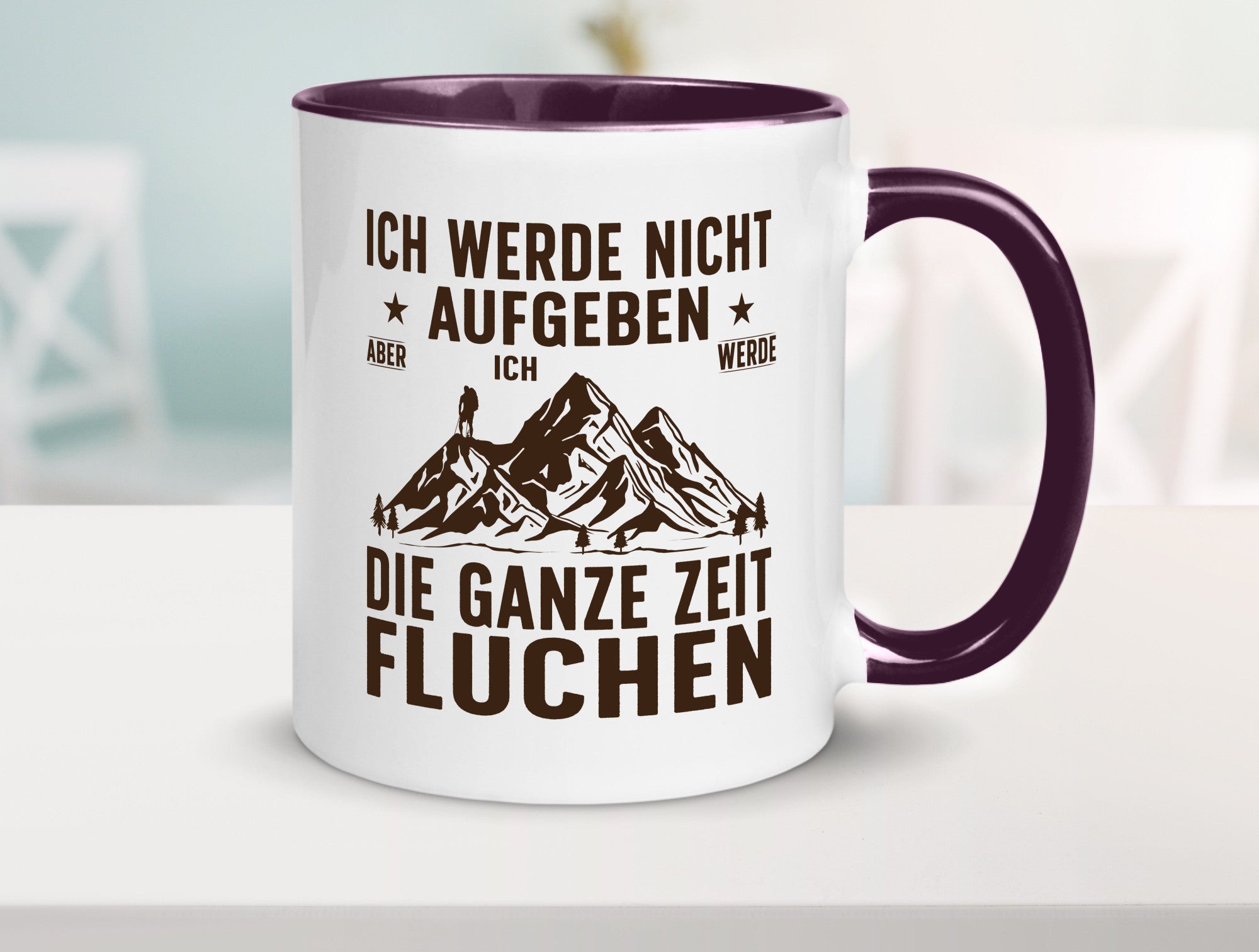 Nicht aufgeben, fluchen | Berge Wanderer v2 Humor Geschenkidee Tasse