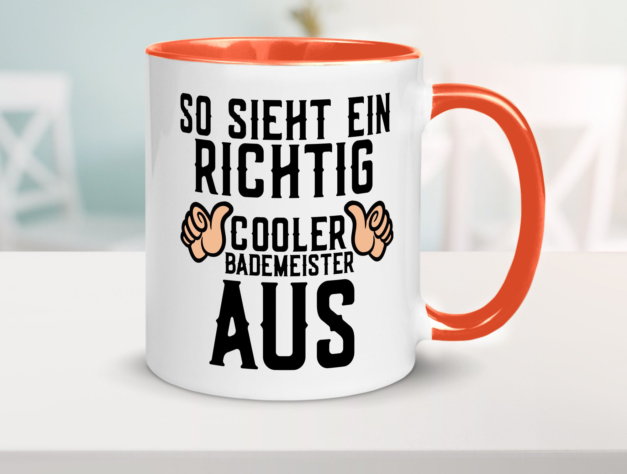 Richtig cooler Bademeister | Daumen hoch Schwimmbad lustig Humor Geschenkidee