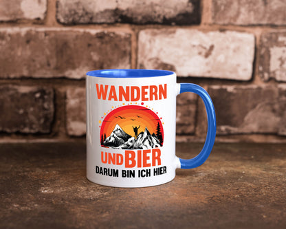 Wandern und Bier darum bin ich hier | lustiger Spruch Geschenk Humor