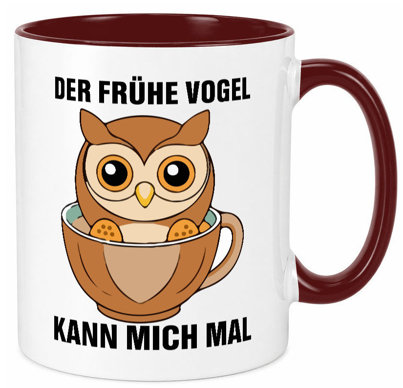 Der frühe Vogel kann mich mal | Eule Morgenmuffel v2 lustiger Spruch Geschenk