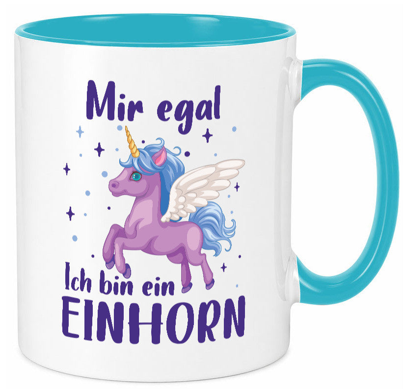 Mir egal, ich bin ein Einhorn | lustig Humor Geschenkidee Geschenk Tasse