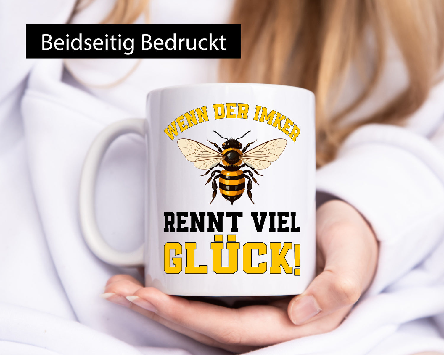 Wenn der Imker rennt viel Glück | Bienen v2 Humor Geschenkidee Tasse