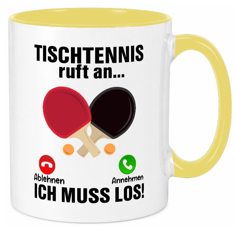 Tischtennis ruft an | Tennis spielen v2 Humor Geschenkidee Tasse