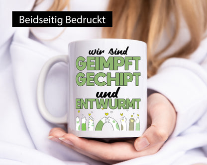 Geimpft, gechipt und entwurmt | Tierbeine Pfoten lustiger Spruch Geschenk
