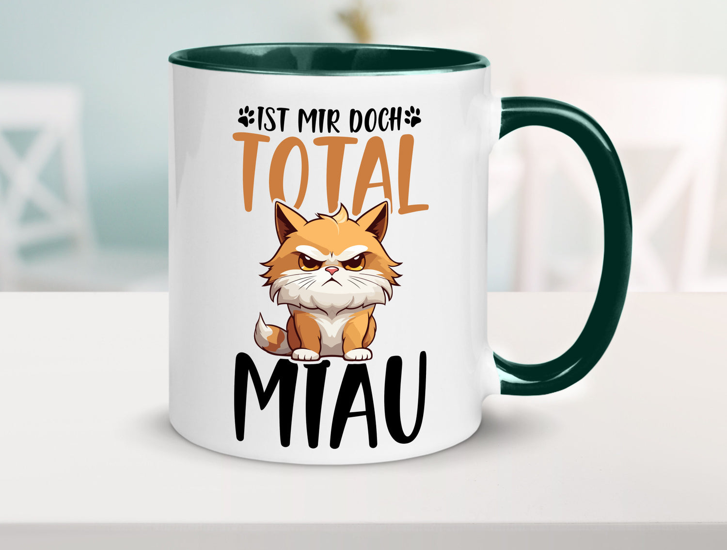 Ist mir doch total Miau | Katze Katzenliebhaber Geschenk Tierliebhaber Humor
