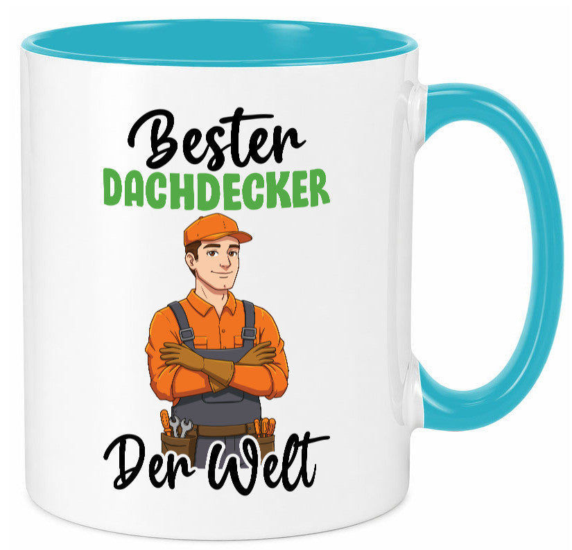 Bester Dachdecker | Dachbau Hausbau v2 lustiger Spruch Geschenk Humor Tasse