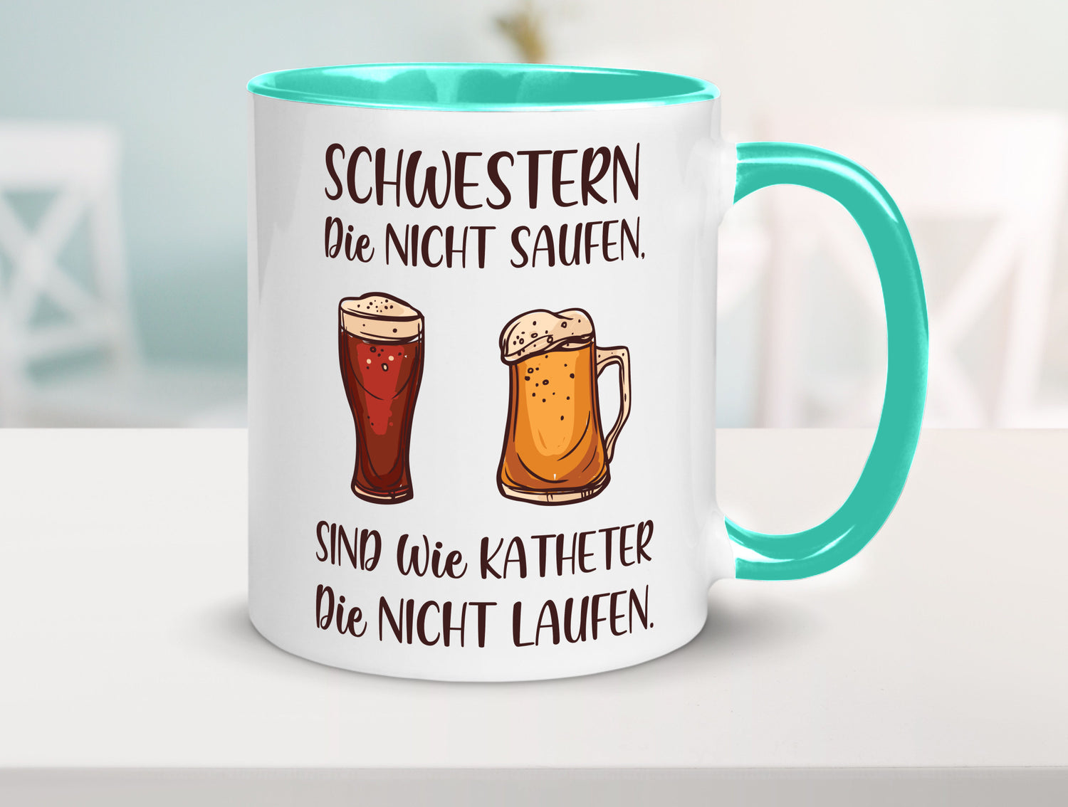 Schwestern die nicht saufen, Katheder laufen | Gläser lustiger Spruch Geschenk
