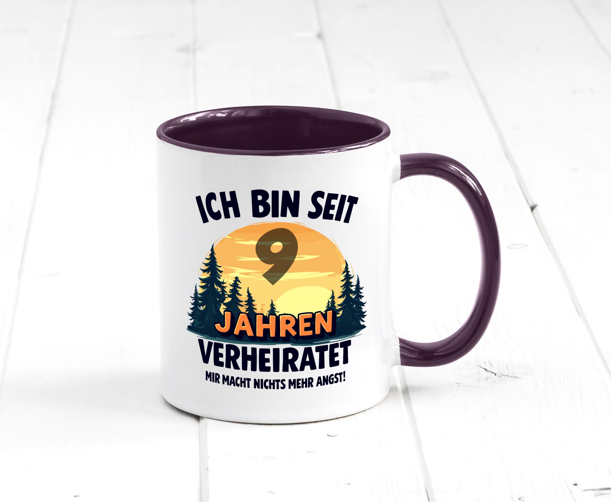 Ich bin Verheiratet | 9. Hochzeitstag Ehepaar v2 Geschenkidee Humor Tasse