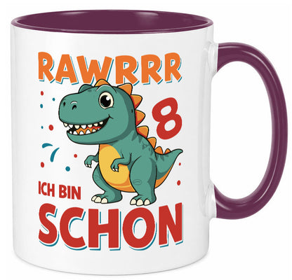 8. Geburtstag | 8 Jahre Raw ich bin schon T-Rex Geschenk Geschenkidee lustiger