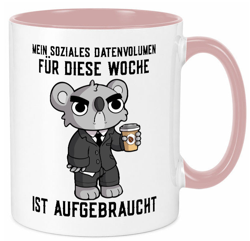 Soziales Datenvolumen | wütender Bär Einzelgänger Nerd Geschenkidee Humor Tasse
