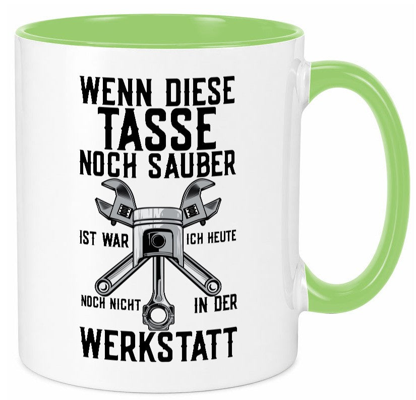 Werkstatt | KFZ Mechaniker Auto Werkzeug Zahnrad lustiger Spruch Geschenk Humor Tasse