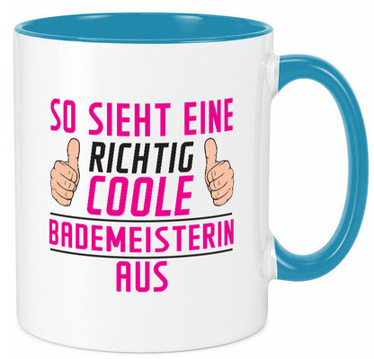 Richtig Coole Bademeisterin | Schwimmmeisterin Geschenk Humor Geschenkidee Tasse