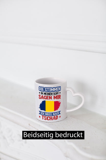 Tschad | Urlaub Stimmen in meinem Kopf Traumland Humor Geschenkidee Tasse